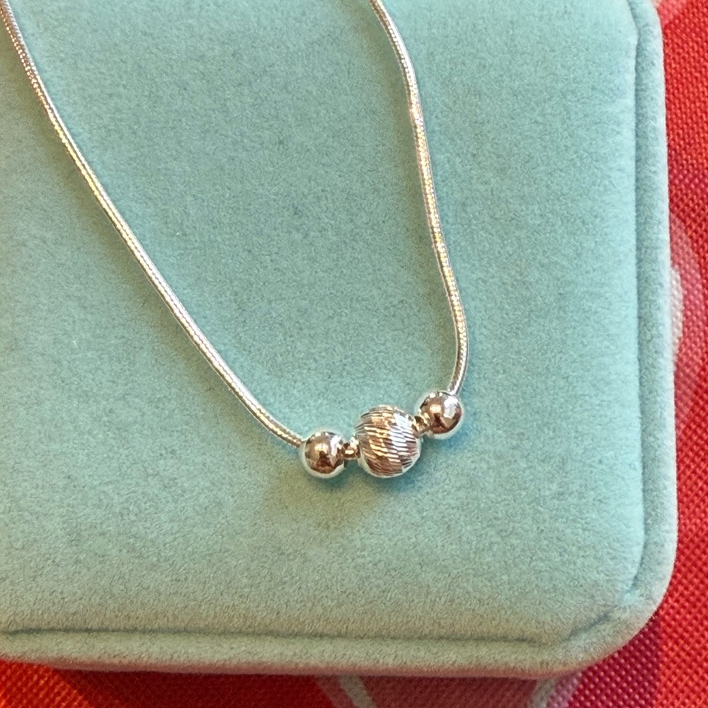 Solid Sterling Silver .925 ball necklace